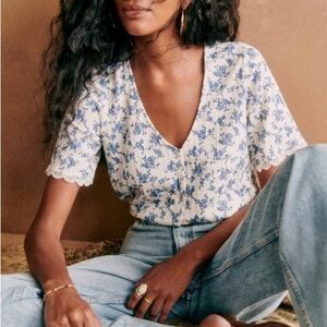 Sezane Celia T-Shirt Rosa Blue